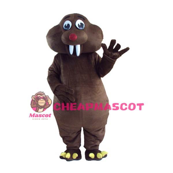 Short Fur Brown Mole Mouse Mascot Costume