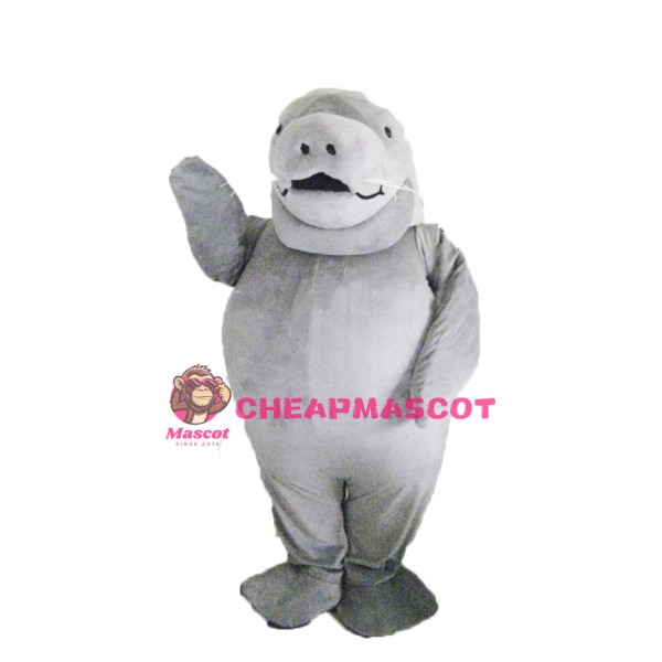Attractive Gray Sea Cow Mascot Costume for Adult