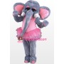 Pink and Gray Female Elephant Mascot Costume