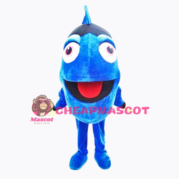 Beautiful Blue Fish Mascot Costume
