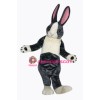 Black and White Pink Ears Rabbit Bunny Mascot Costume