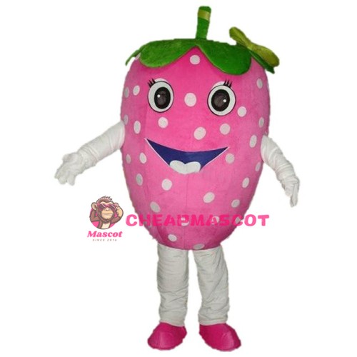 Pink Strawberry Fruit Mascot Costumes