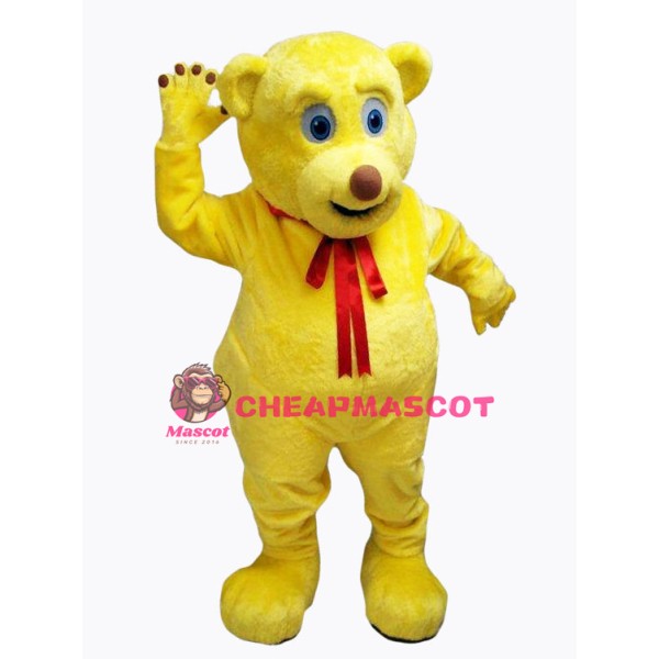 Yellow Cute Teddy Bear Mascot Costume