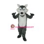 Short Plush Grey Wolf Mascot Costume