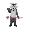 Short Plush Grey Wolf Mascot Costume