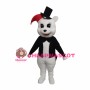 Animal White Bear With Black Jacket Chirstmas Mascot Costume