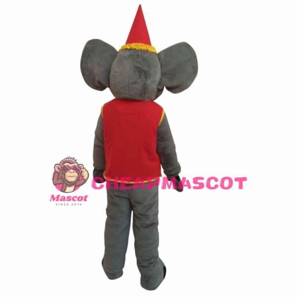 Elephant With Coat Christmas Mascot Costume