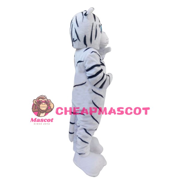White Tiger Cartoon Mascot Christmas Costume