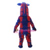 Blue & Red Realistic Giraffe Mascot Costume