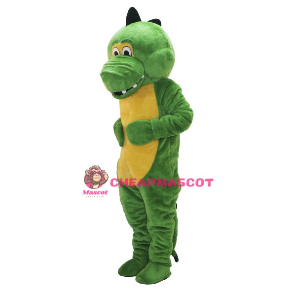 Cute Chirstmas Green Dinosaur Mascot Costume