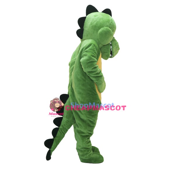 Cute Chirstmas Green Dinosaur Mascot Costume