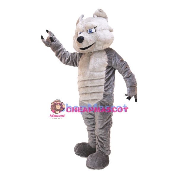 Grey Power Wolf Mascot Costume