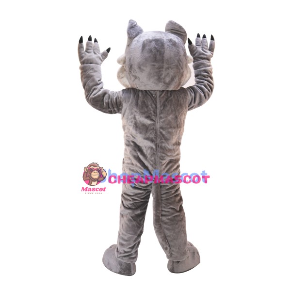 Grey Power Wolf Mascot Costume