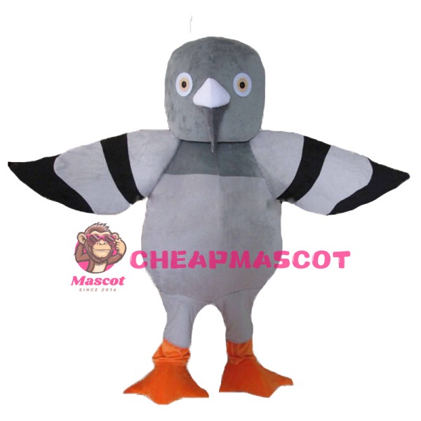 Cartoon Grey Pigeon Mascot Costume 