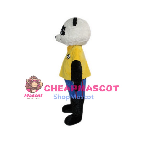 Panda Mascot Costumes Yellow T Shirt