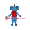 Blue Elephant Red Hat Mascot Costume