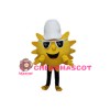 Yellow Sun with White Hat Mascot Costume