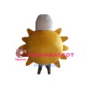 Yellow Sun with White Hat Mascot Costume