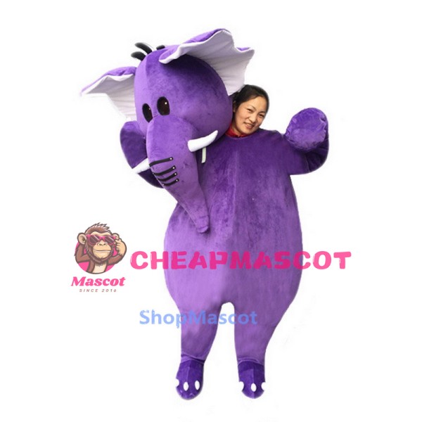 Purple Elephant Mascot Costume For Adults Christmas Halloween 