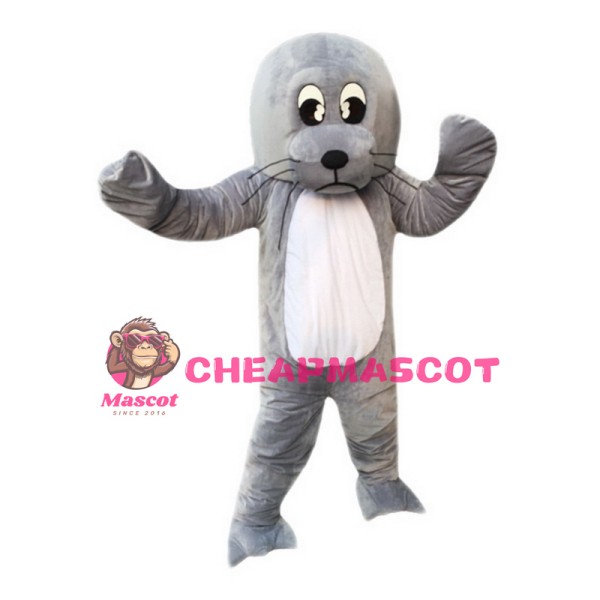 Grey Sea Lion Mascot Costume