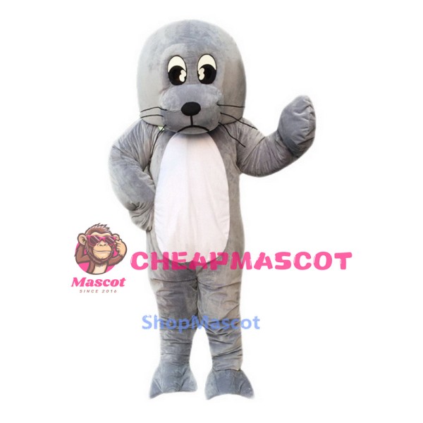 Grey Sea Lion Mascot Costume
