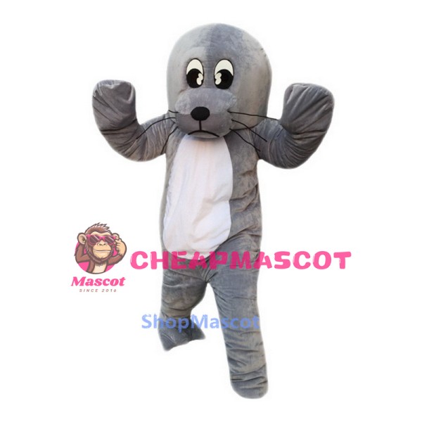Grey Sea Lion Mascot Costume