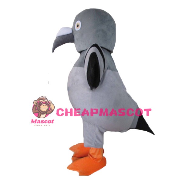 Cartoon Grey Pigeon Mascot Costume 