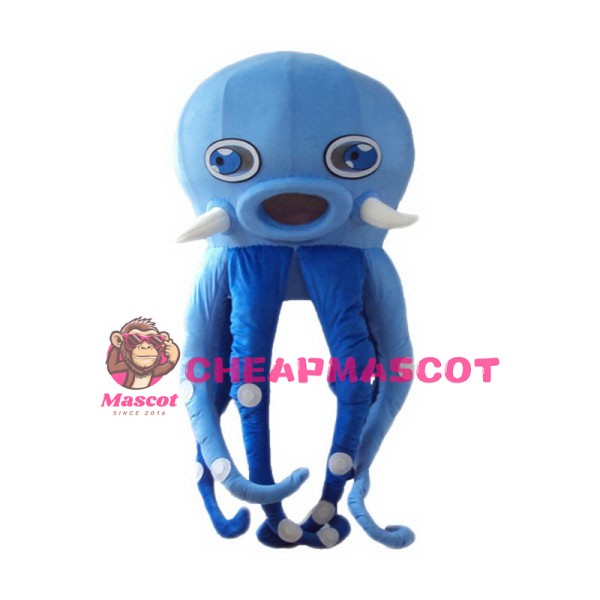 Blue Octopus Mascot Costume