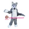 Long Gray Wolf Mascot Costume