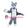 Long Gray Wolf Mascot Costume