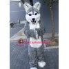 Long Gray Wolf Mascot Costume