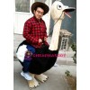 Riding an Ostrich Man Mascot Costume