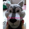 Cute Gray Wolf Long Wool Mascot Costume 