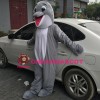 Gray Happy Dolphin Mascot Costume