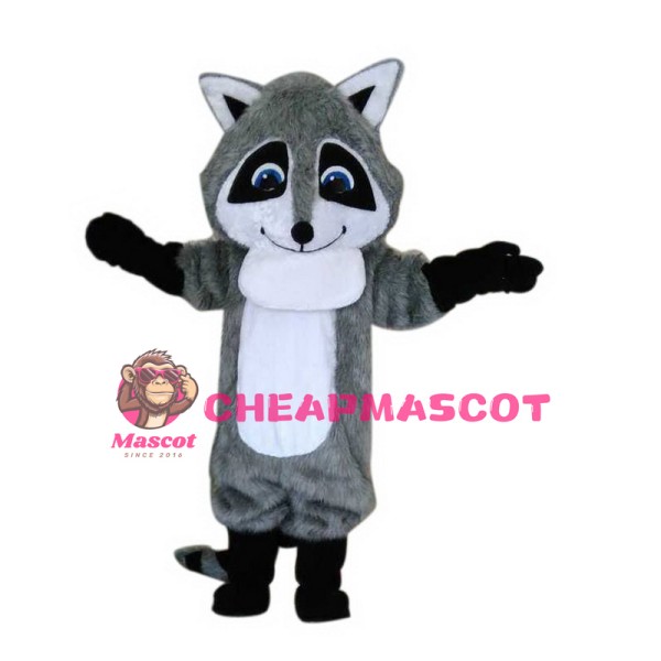 Cute Gray Raccoon Mascot Costume