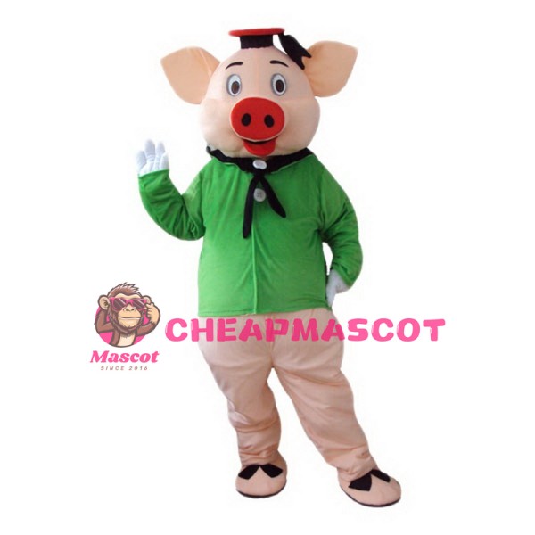 Green Pig Mascot Costume