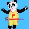 Yellow T shirt Panda Mascot Costume