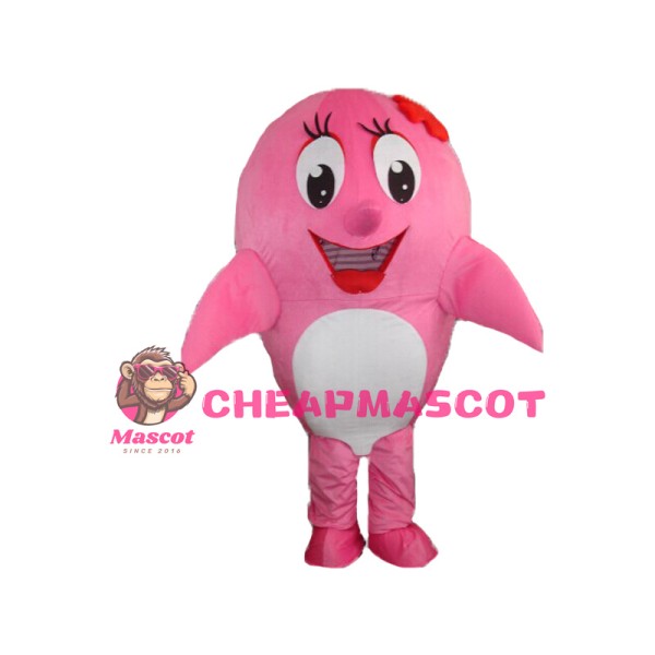 Cute Pink Dolphin Mascot Costume
