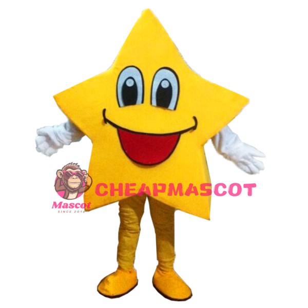 Yellow Five-Pointed Star Mascot Costumes
