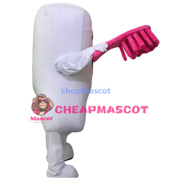 Red Teeth and Toothbrushes Mascot Costumes