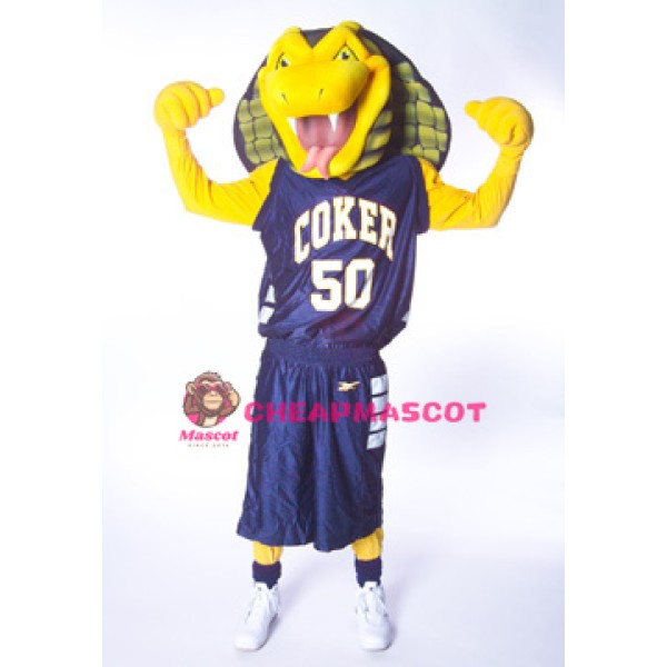 Sports Yellow Cobra Snake Mascot Costume