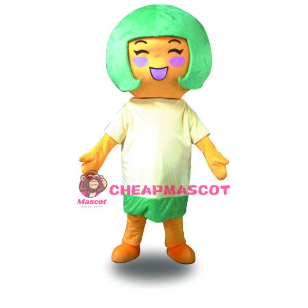 Professional Green Hair Girl Strange Girl Mascot Costume