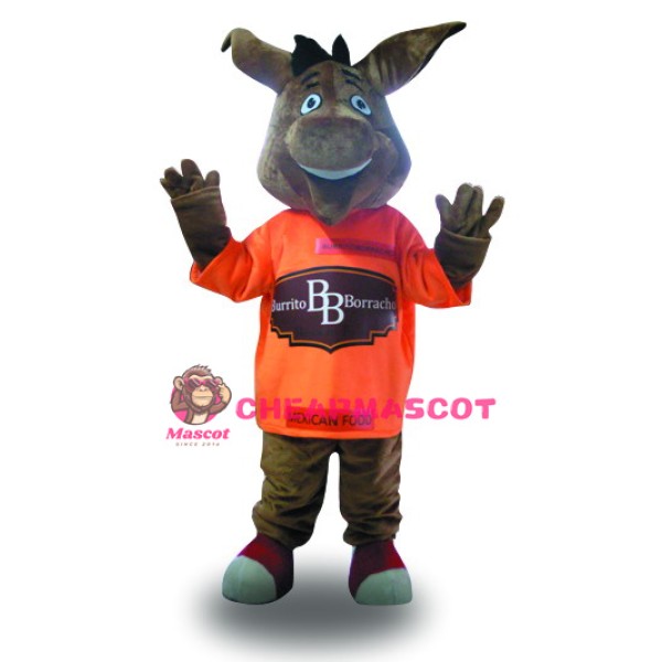 Cute Grey Donkey Mascot Costume