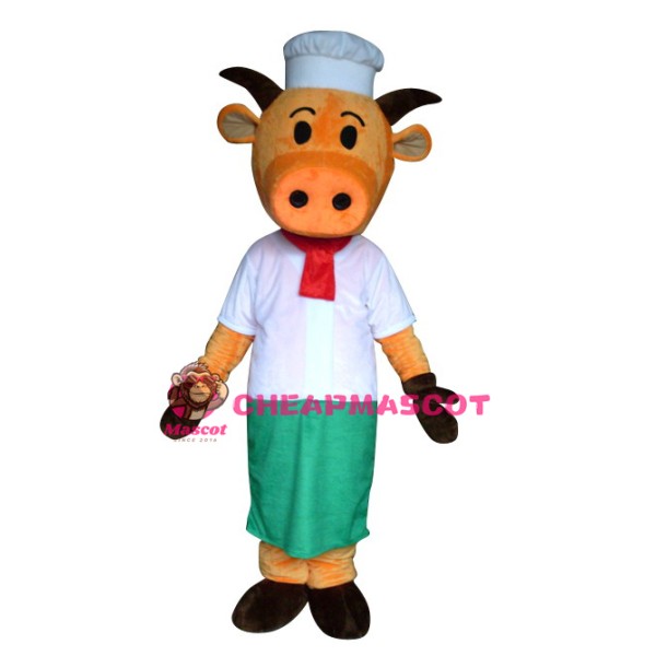 Hat Orange Cow Mascot Costume